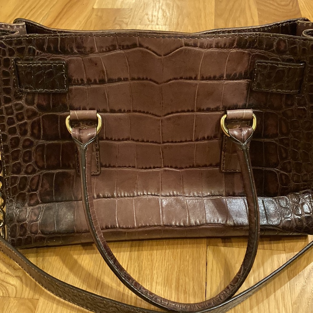 Michael Kors Brown Leather Crocodile Purse - EUC - Picture 7 of 12